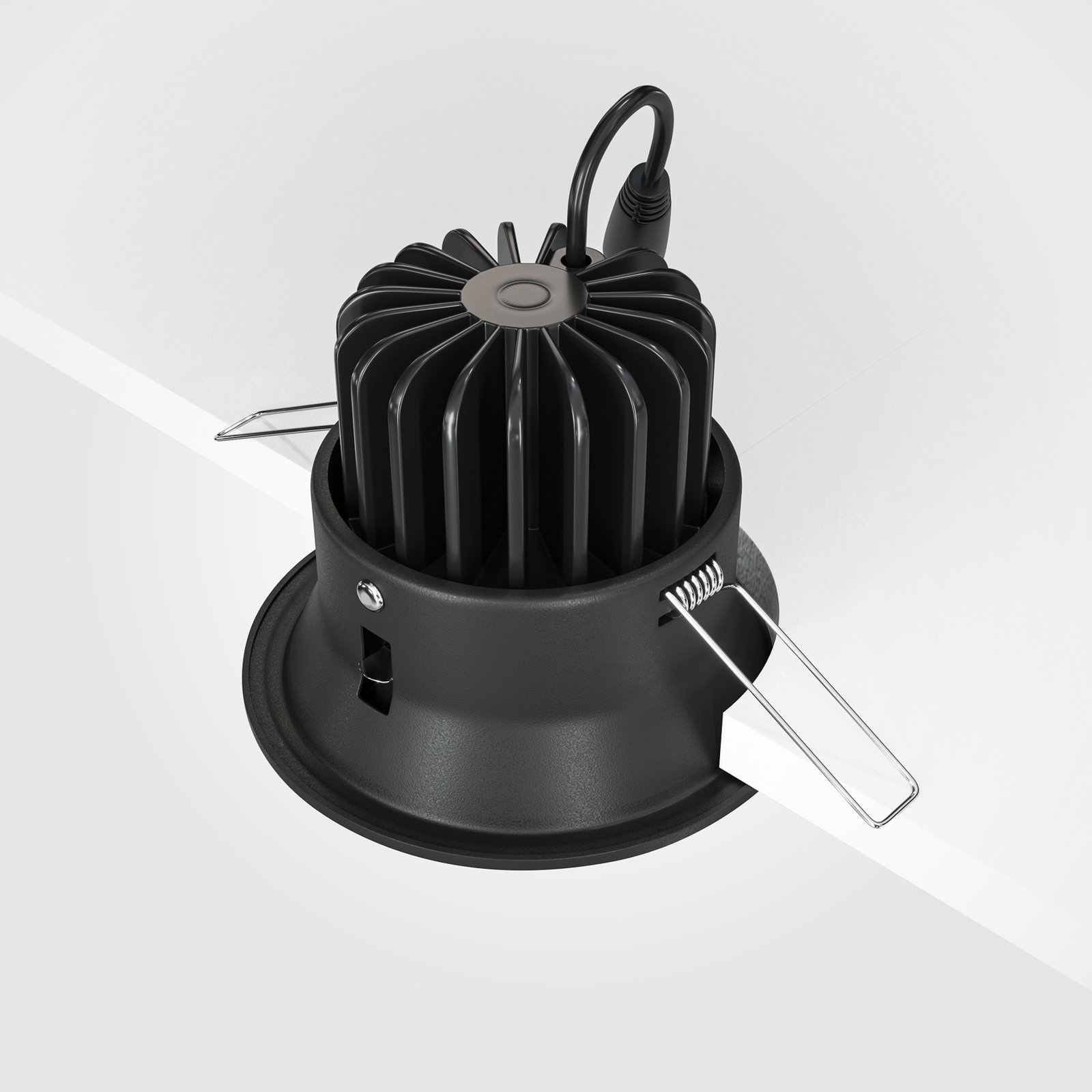 Maytoni Yin LED лампа за вграждане, IP20, 3000K, триак, черна