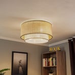 Euluna Boho jute & black ceiling light