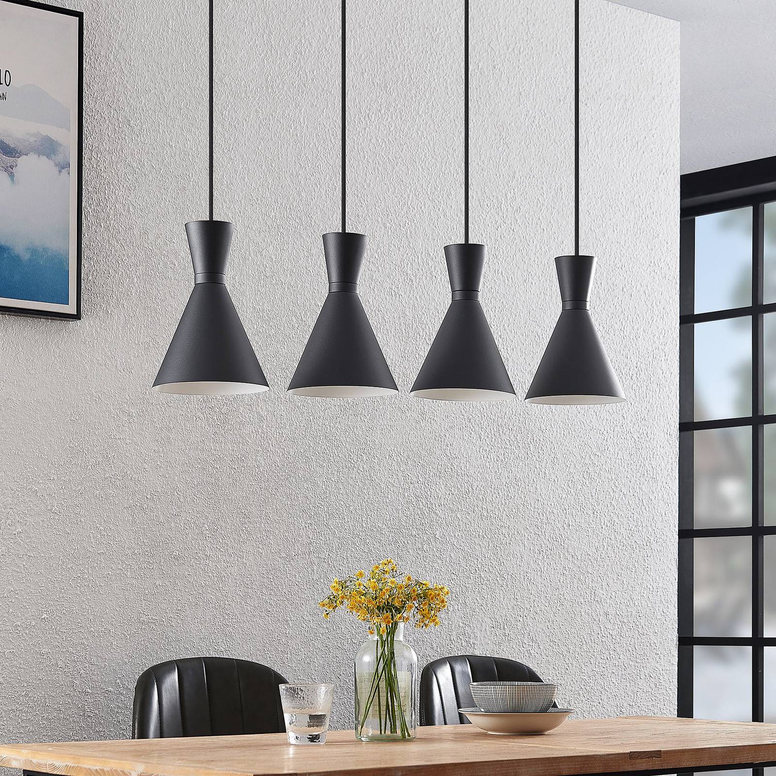 Lampa wisząca Lindby Savrini, 4-punktowa