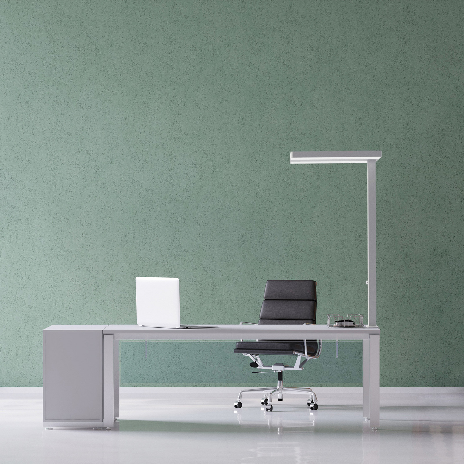 Lampă de masă cu LED MAULjaval argintiu 120 cm dimabil bază cu clemă - Studiu / Birou - modern - Aluminiu