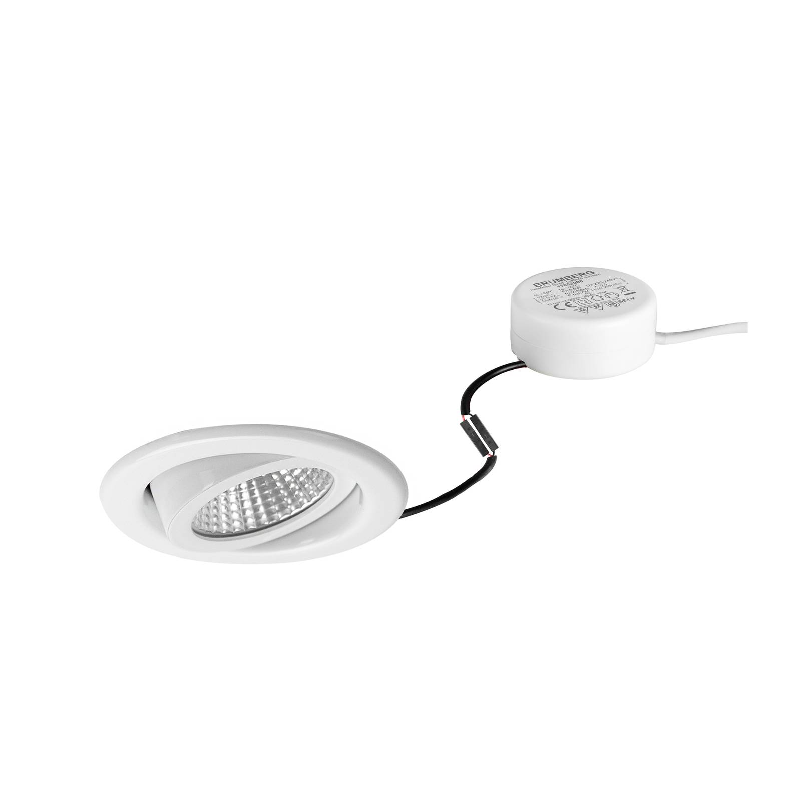 BRUMBERG LED-Einbauspot BB09, RC, Treiber rund, weiß