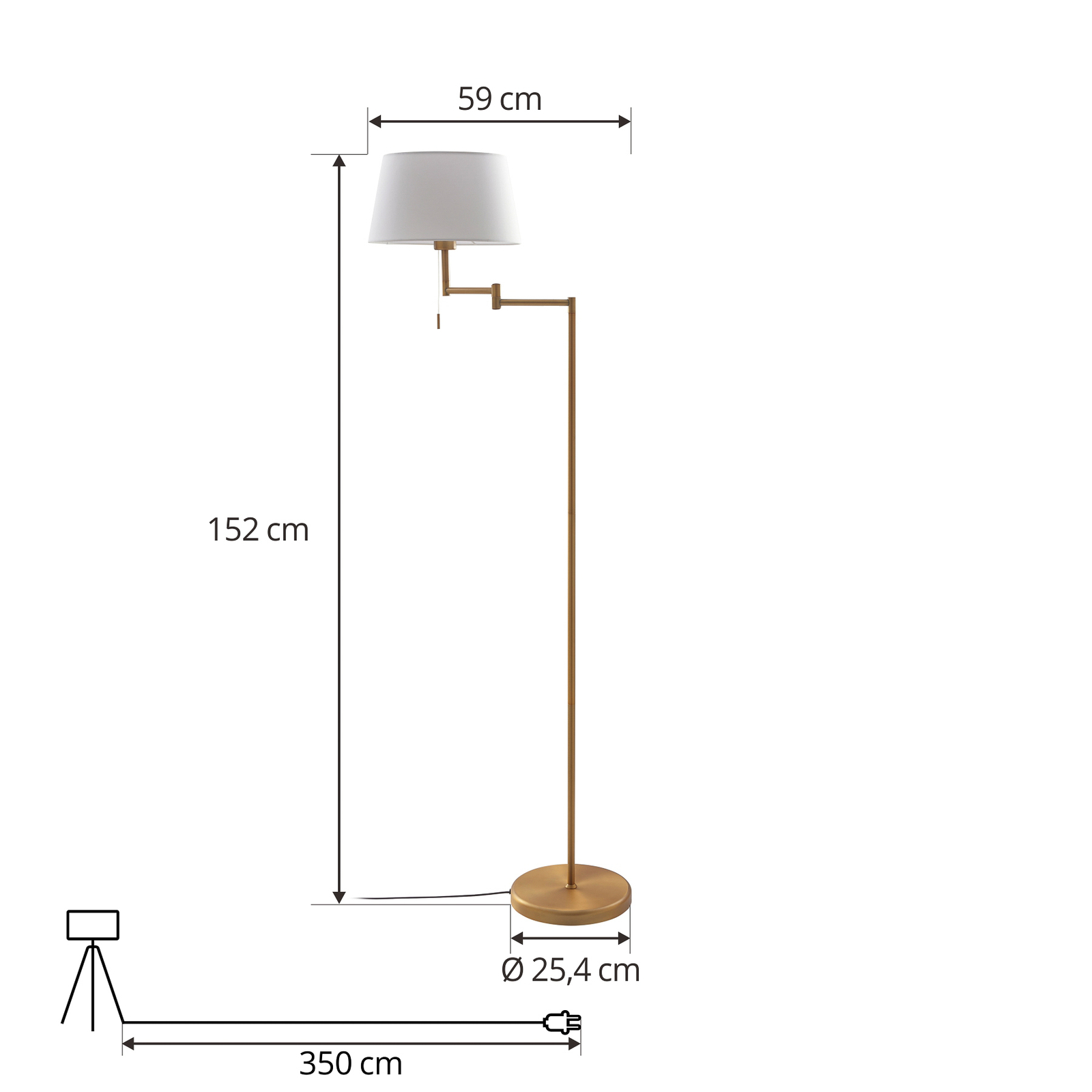 7Lindby Ismene lampe sur pied avec bras inclinable