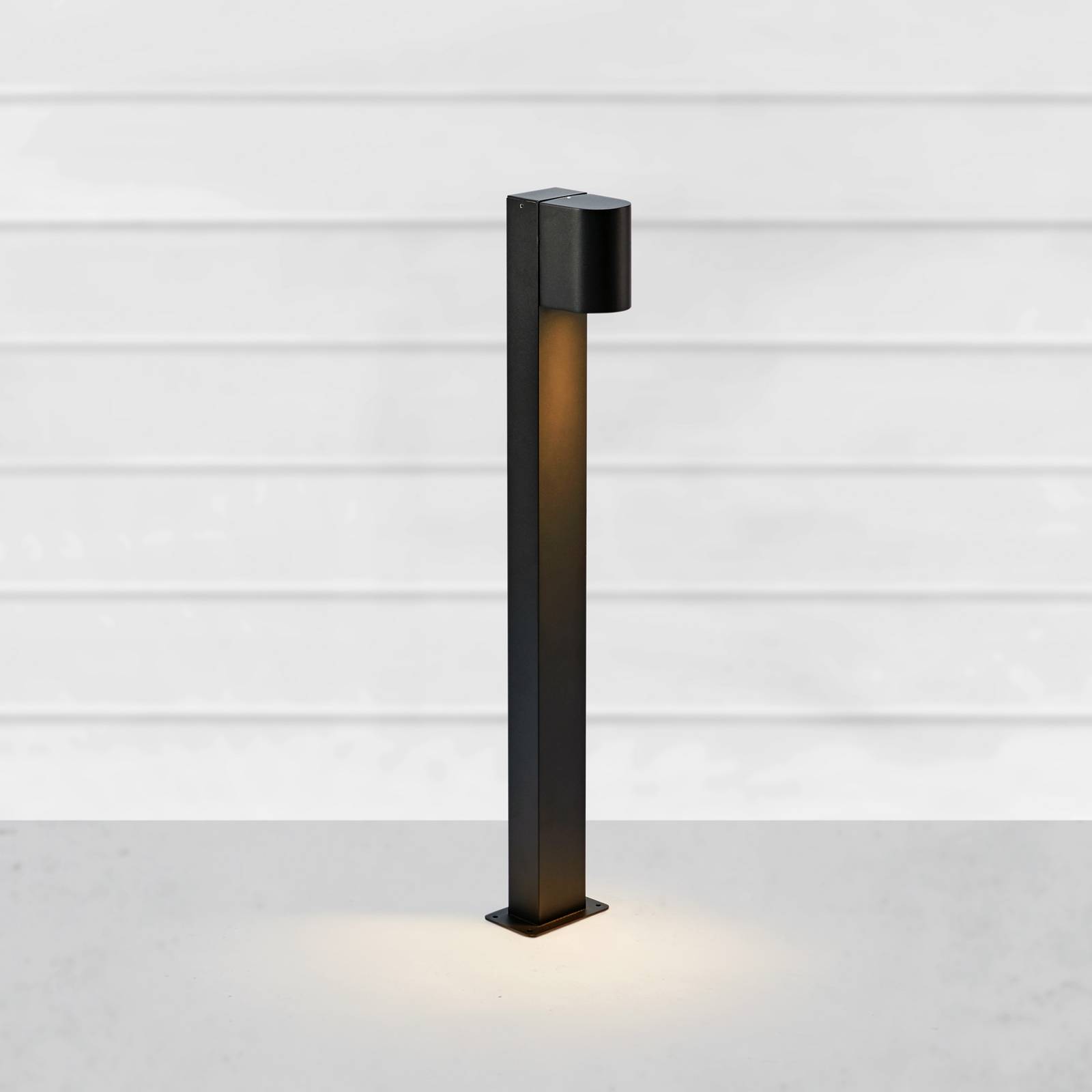 Słupek oświetleniowy LED Alor, czarna, IP65, wysokość 75 cm, ściemniany