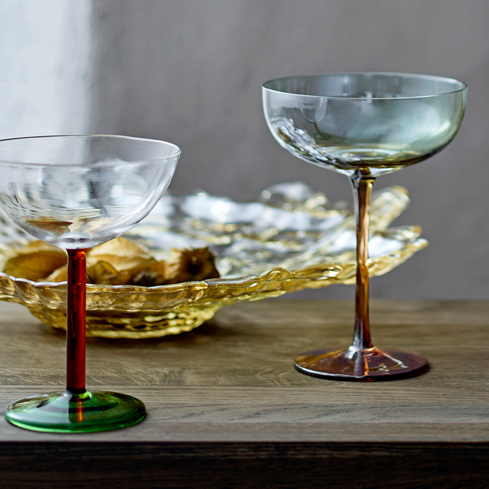 Signe Cocktailglas, grün/orange 6er-Set 13cm - Bloomingville