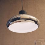 Stilnovo LED piekaramā lampa Trepiù, hroms/melns, Ø 40 cm