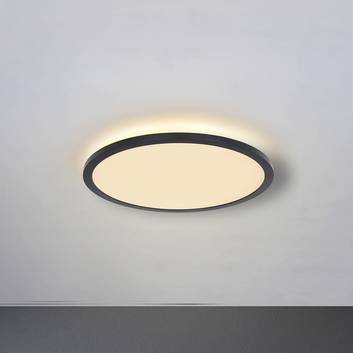 LED stropní světlo Sapana, černá, kulaté, stmívací