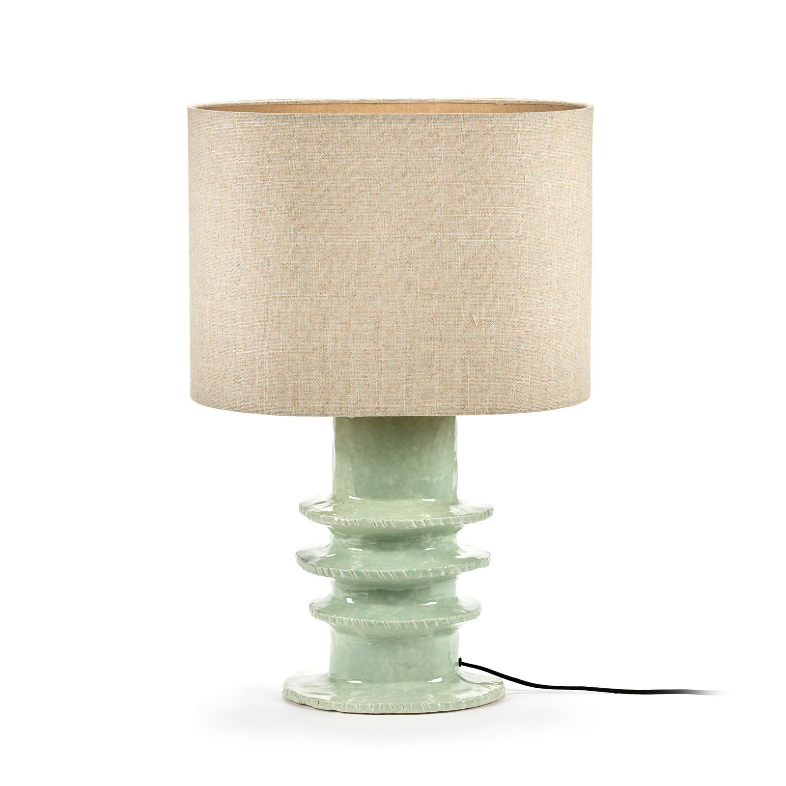 LIGHT BLUE GEORGIA bordlampe, lyseblå/beige, keramikk, høyde 76,5 cm – Serax