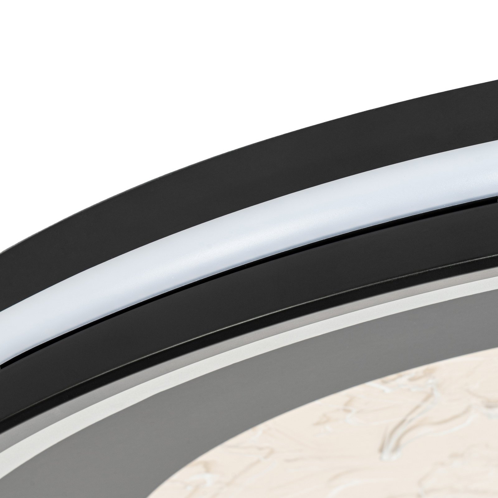 Plafonnier LED Tillian, noir/or, à intensité variable - Lucande