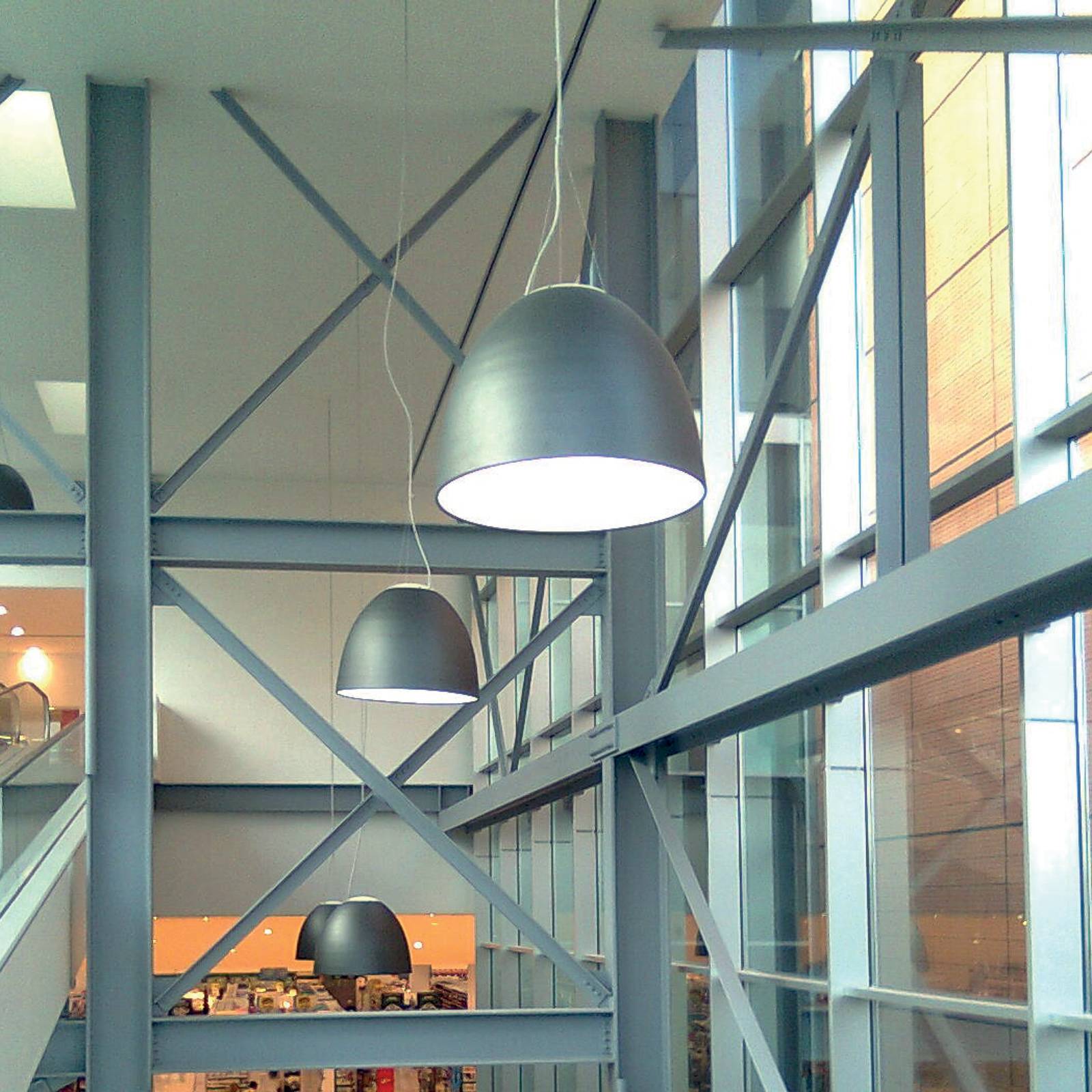 Artemide Nur App lampa wisząca LED metalowo szara