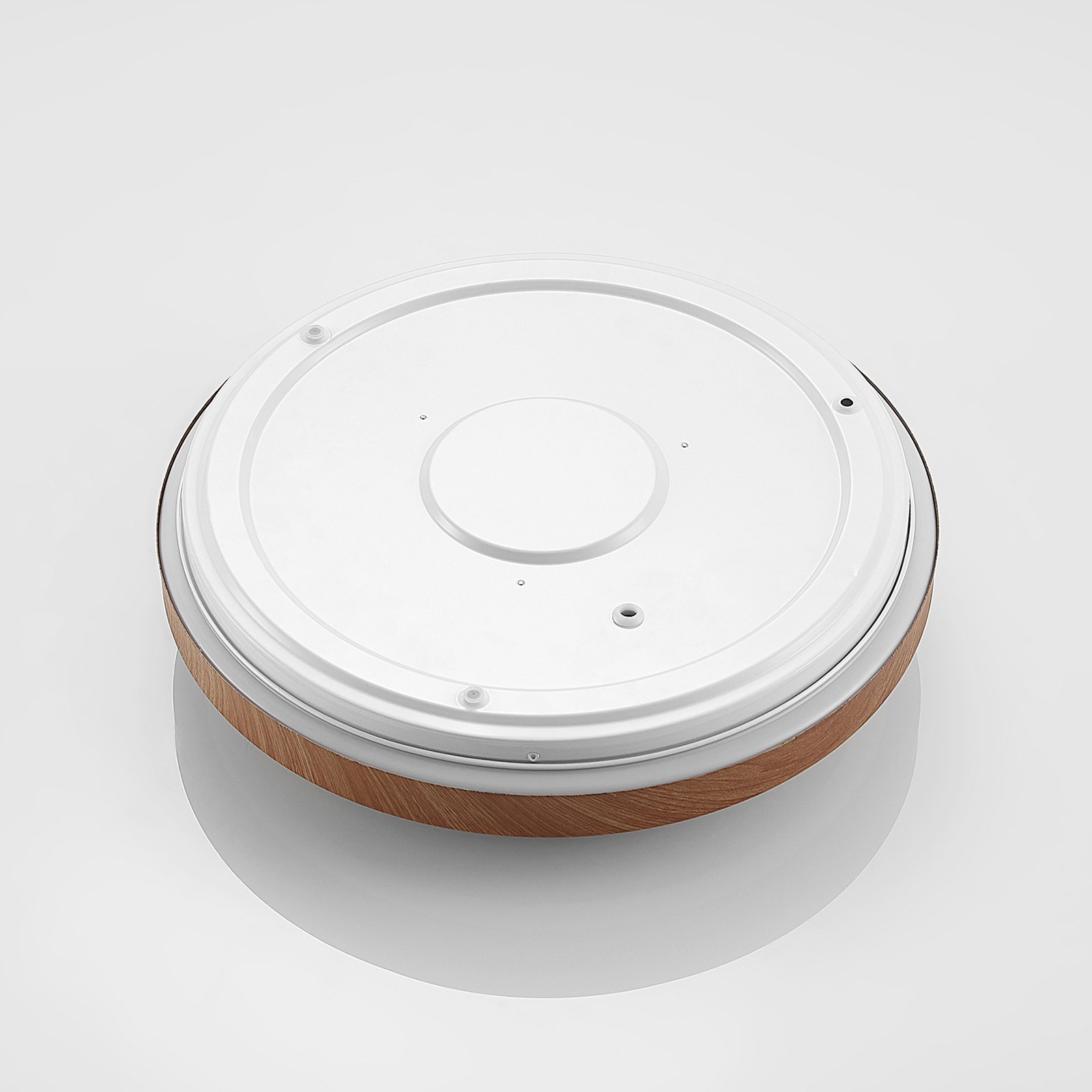 Lindby LED-Deckenleuchte Vaako, Ø 41 cm, Metall, Holzoptik