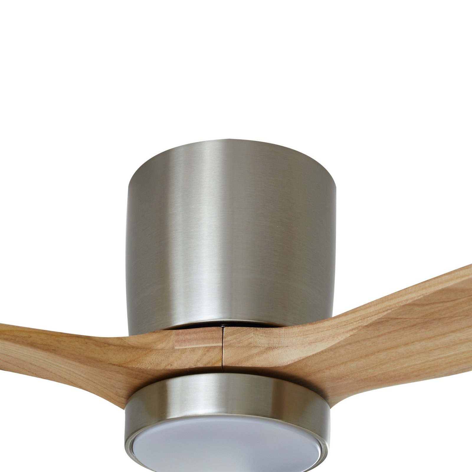 Lucande LED ceiling fan Faipari, nickel, DC,quiet,132cm