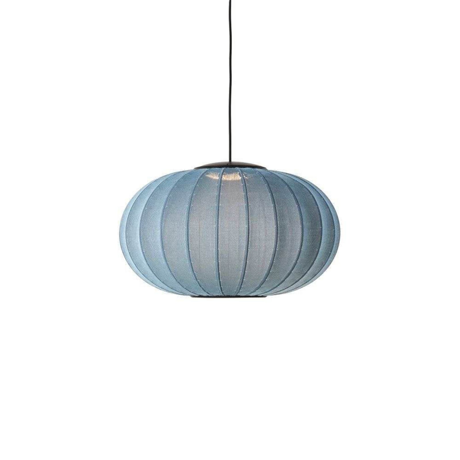 Knit-Wit 57 Oval LED Pendel Blue Stone Made By Hand - Soveværelse - Stof / tekstil