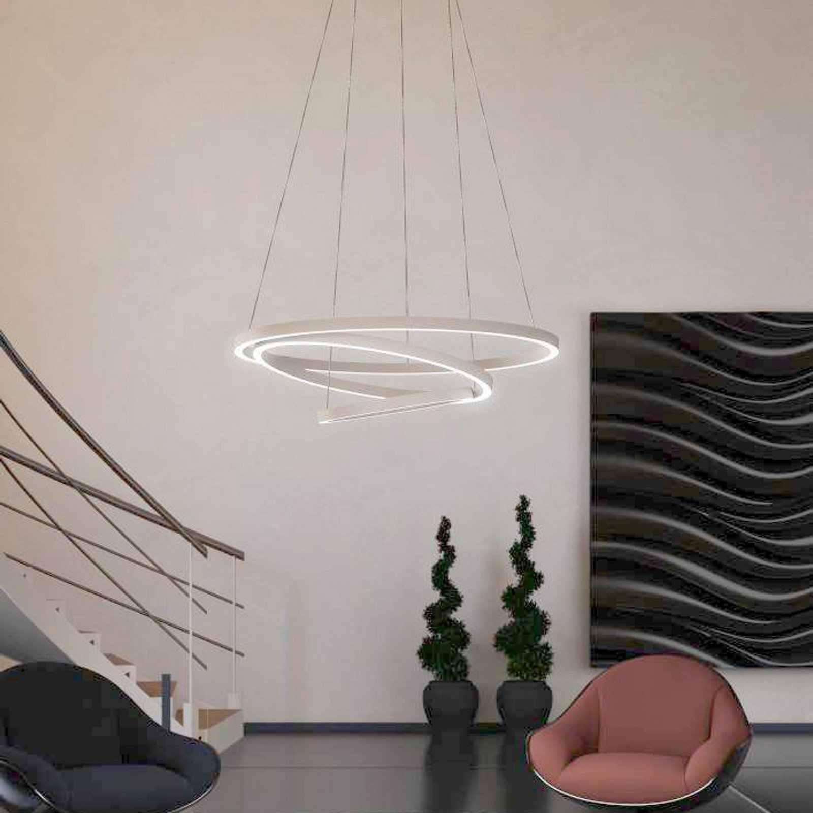 EGLO connect Lobinero-Z Lampă suspendată cu LED albă - Camera de zi / sufragerie - modern - Metal