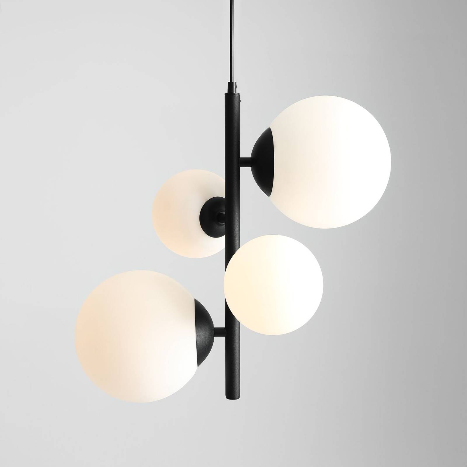 Hanglamp Bloom, 4-lamps, zwart
