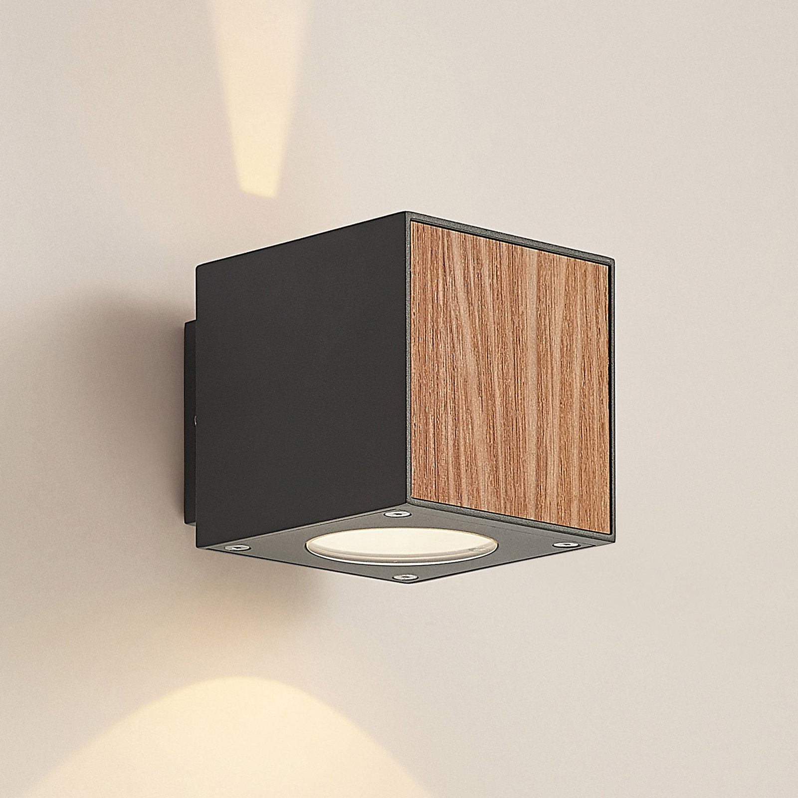 Lucande Cimala cubic LED wall lamp, 11.5 cm