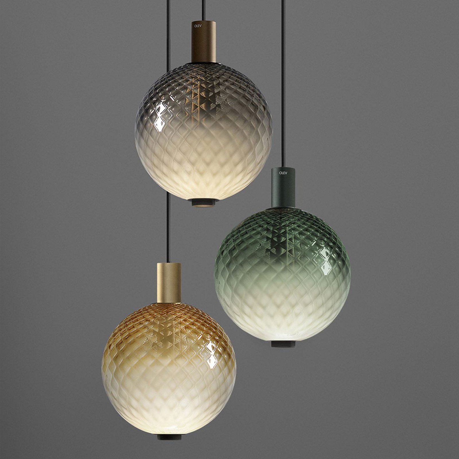 OLEV LED-Pendel BEAM STICK NUANCE BALLOTON, grün Ø 20 cm 927
