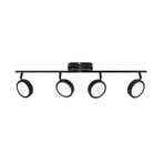 Projetor Lindby Neros, preto, 4 luzes, 79,5 cm, CCT, ferro