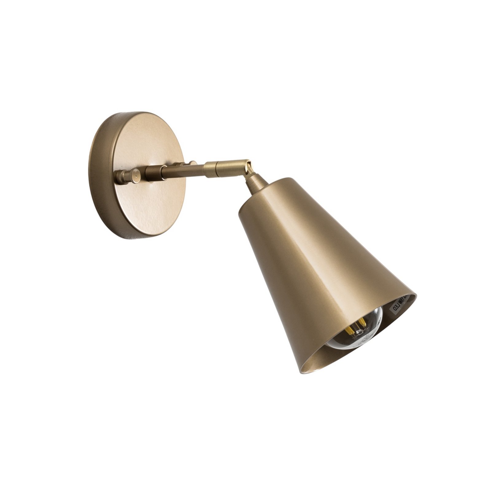 Applique murale Evander, dorée, métal, hauteur 21 cm, E27 Applique murale Evander, dorée, métal, hauteur 21 cm, E27