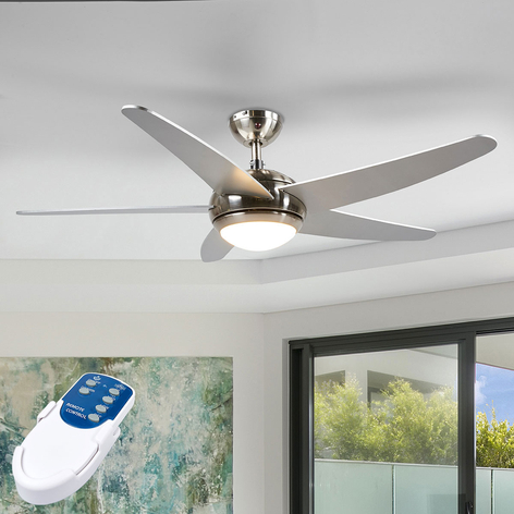 Lindby Anneka LED-Deckenventilator, silber