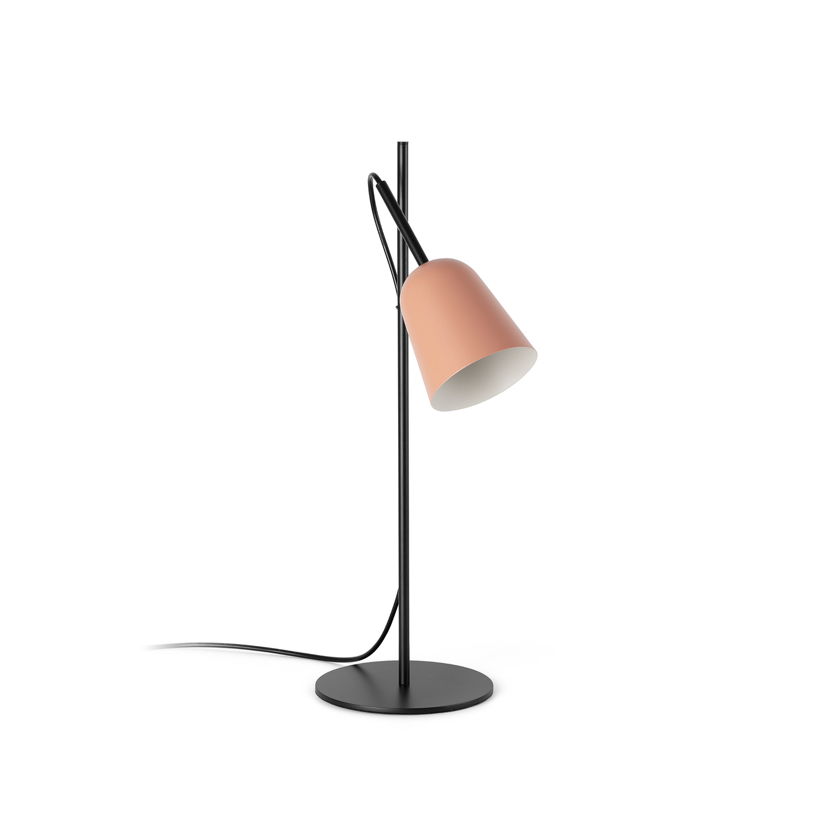 Lampada da tavolo Studio, rosa/nero, acciaio, altezza 55 cm