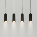 Suspension Ida, noire, à 4 lampes, longueur 76 cm, GU10