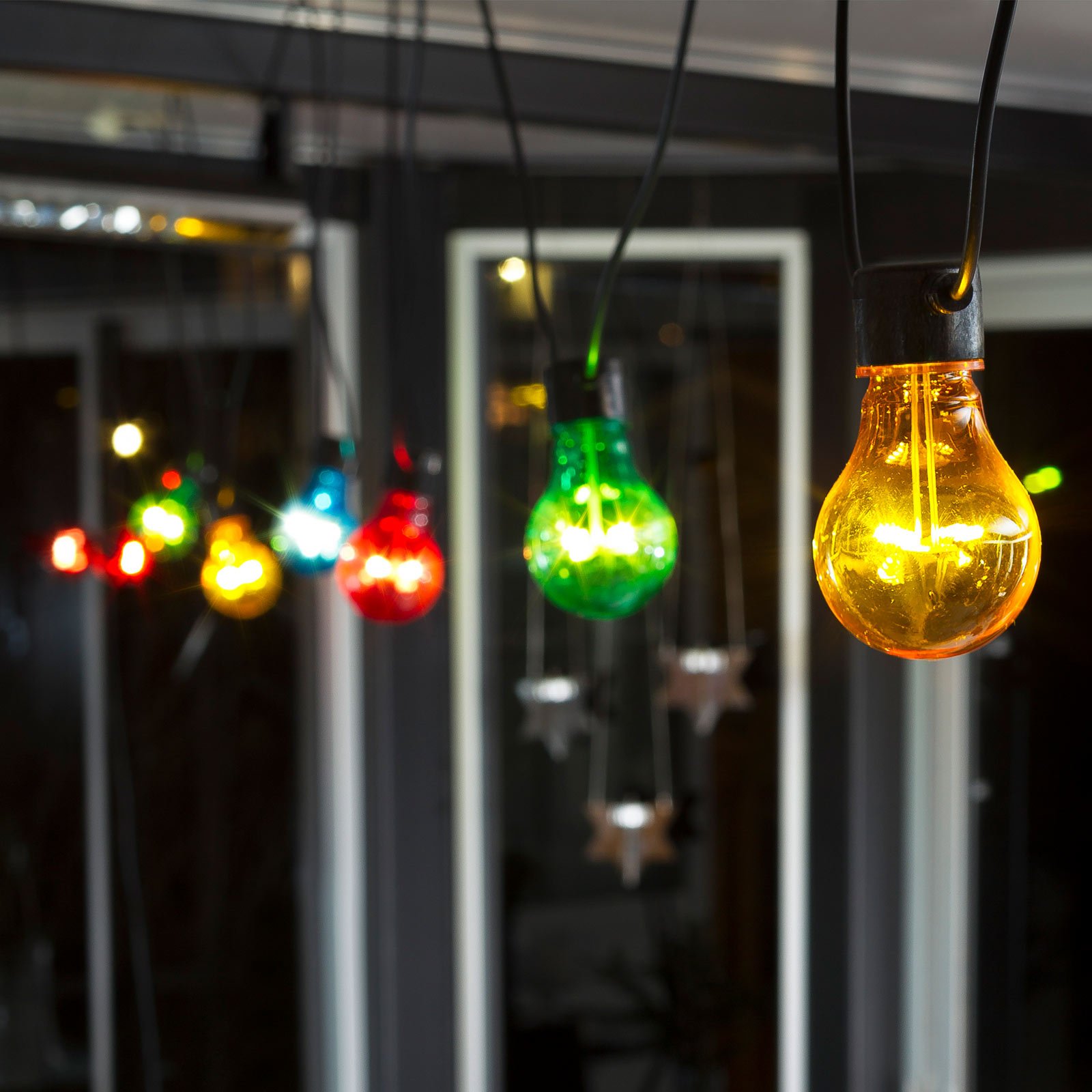 LED-ljuskedja för ölträdgård Grundset, färgglad