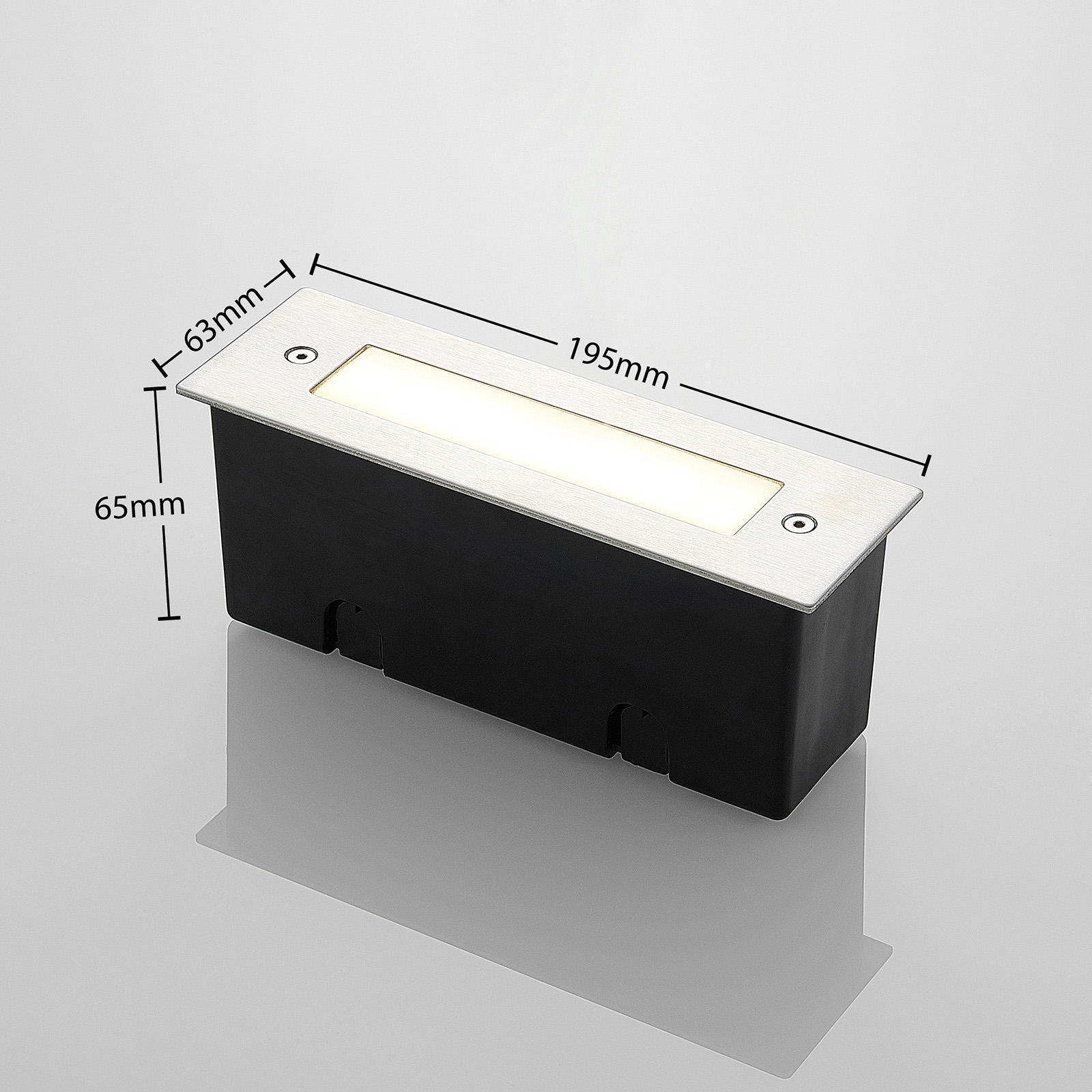 LED-Wandeinbauleuchte Roni, Edelstahl, 19,5 cm
