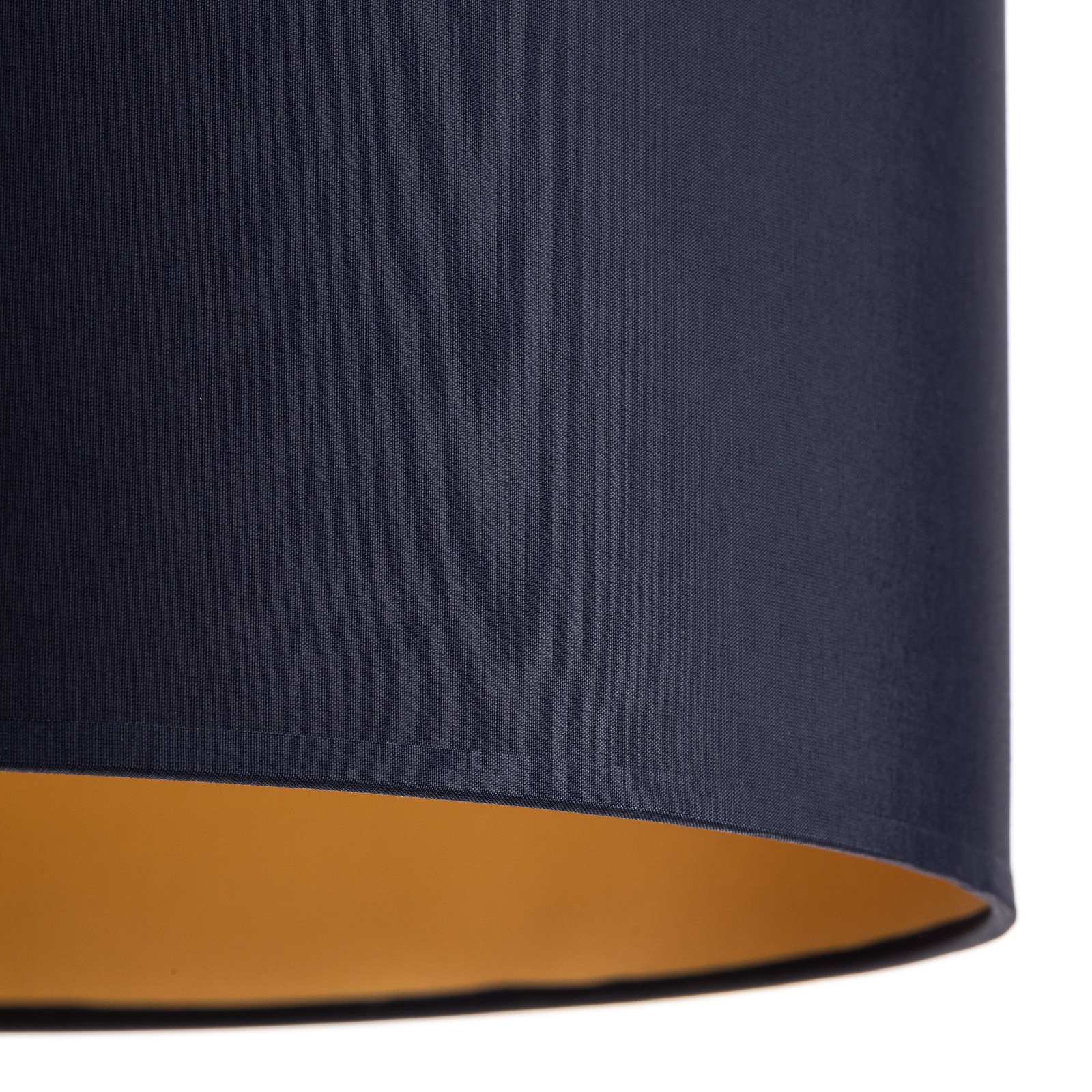 Plafondlamp Ben met stoffen kap, navy/goud