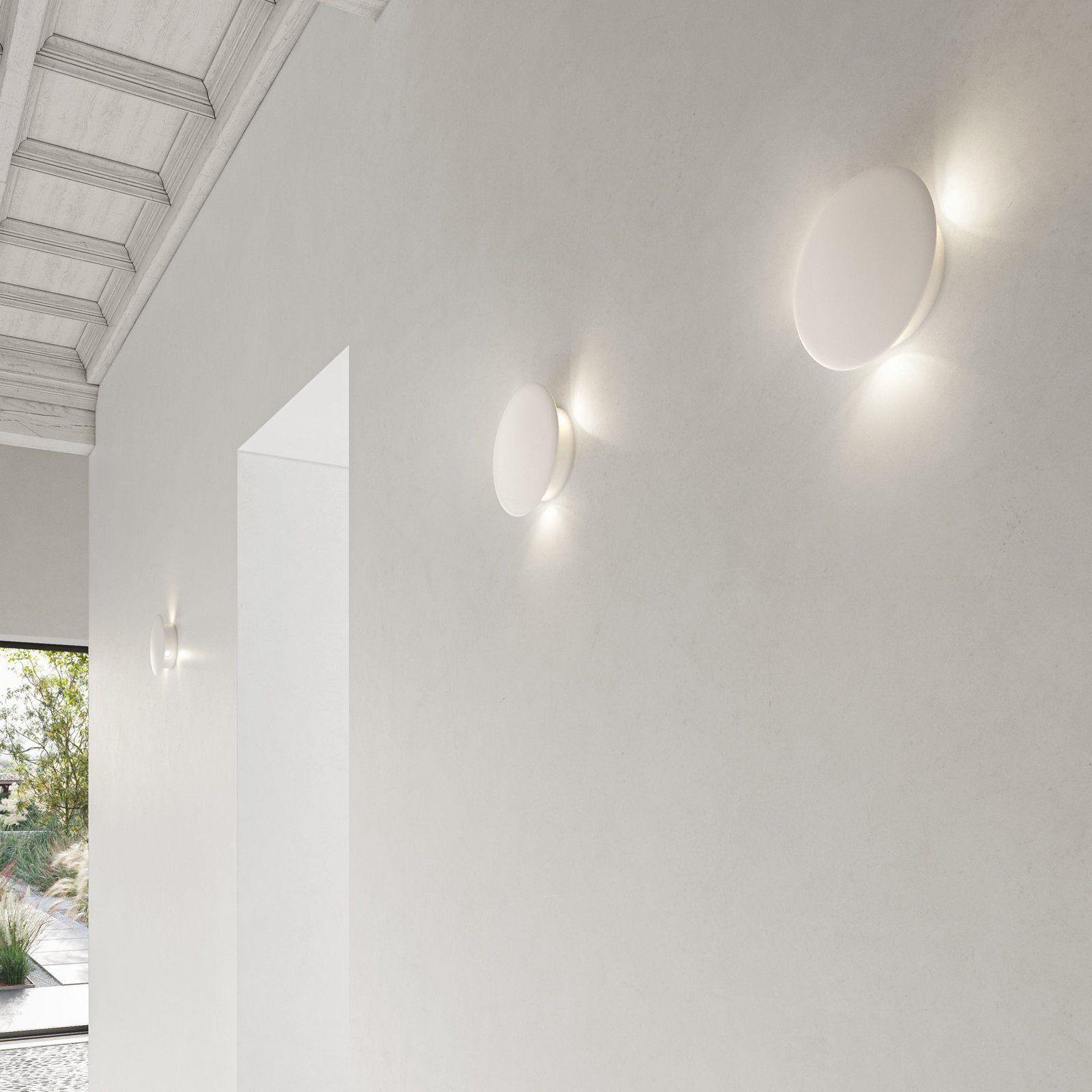 Karman LED wall light RAINBOW, white, Ø 18 cm, plastic