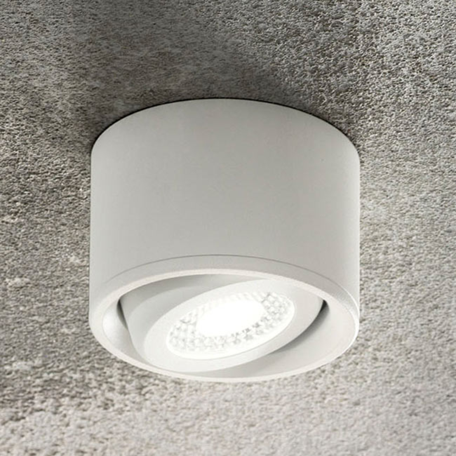 Fabas Luce Pivotable head - Anzio LED downlight, white, for Living / Dining Room, aluminium, 6 W, energy efficiency: A+, H: 5 cm