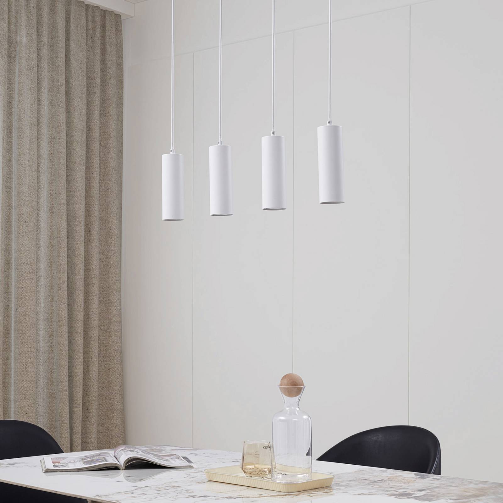 Lampa wisząca Lindby Joffrey, 76 cm, biała, 4-punktowa, GU10