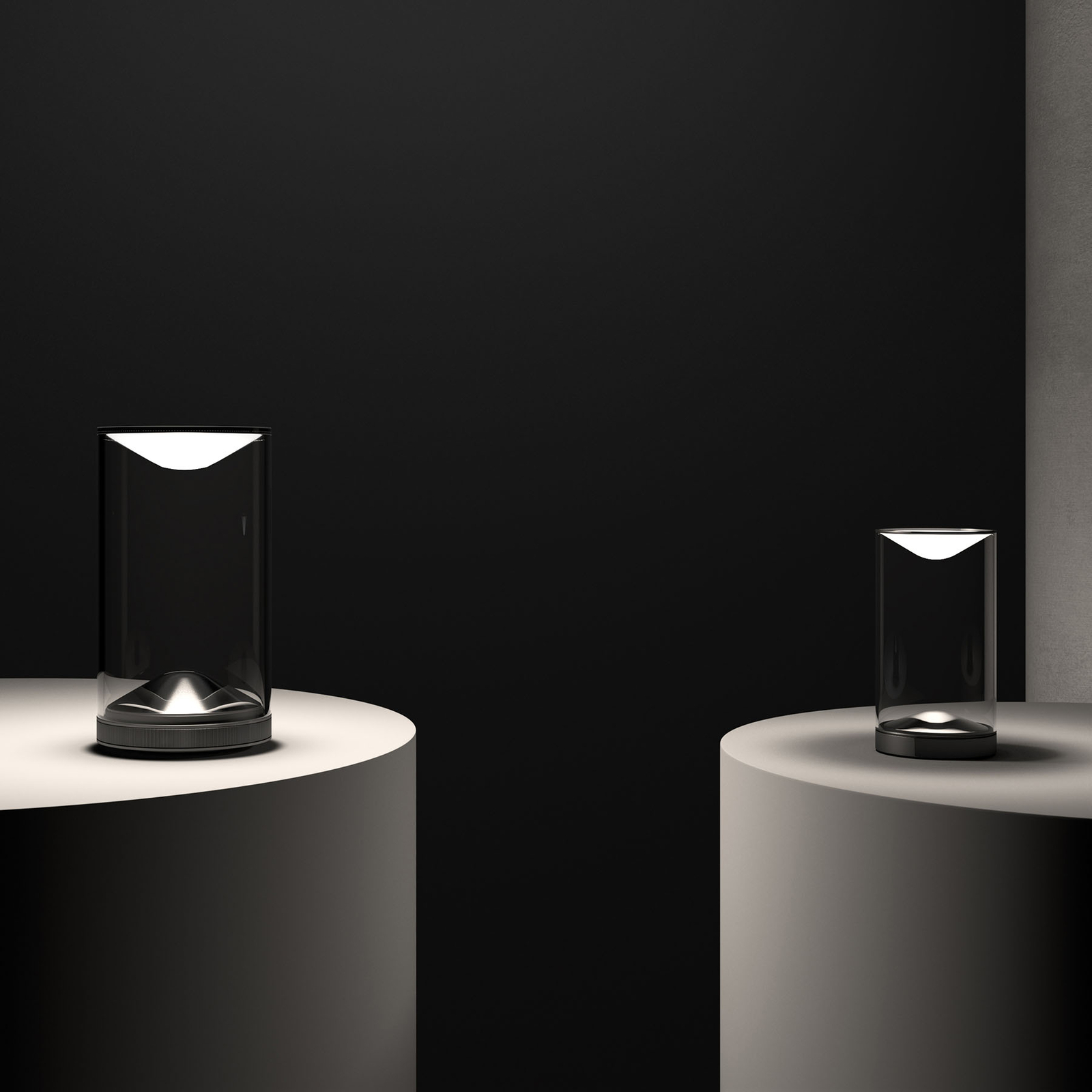 Lumina Eva LED asztali lámpa 3,000K bázis fekete Ø18cm