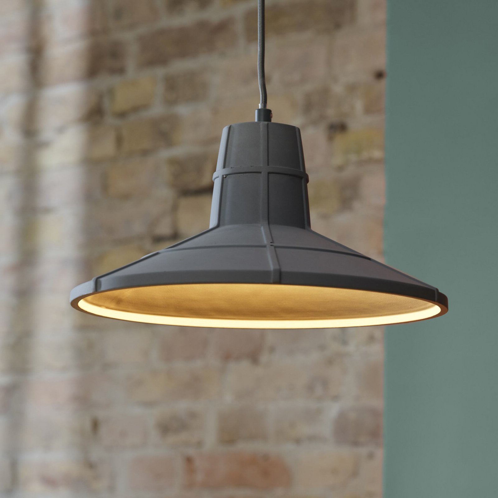 Suspension OSRAM CONCRETE SALA, grise, Ø 32 cm, béton, E27