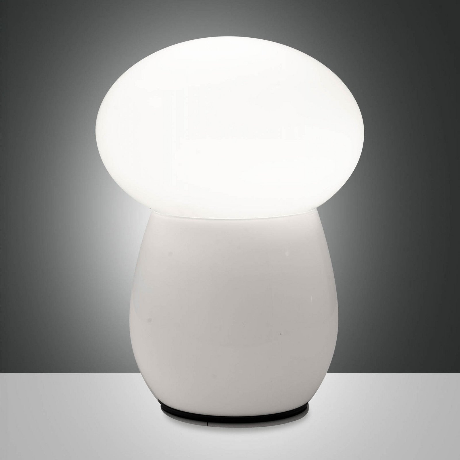 Fabas Luce Lampă de masă Freddy alb înălțime 30 cm sticlă suflată E27 - Camera de zi / sufragerie
