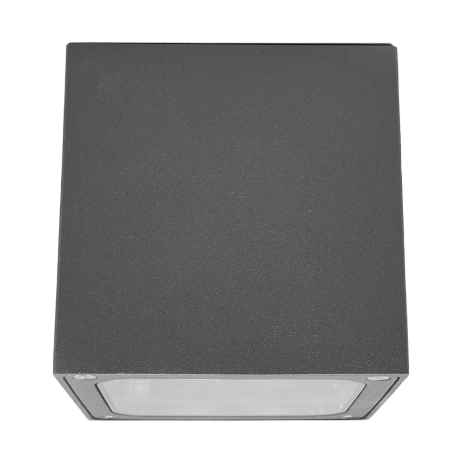 Plafonnier LED Lucande Tanea, 12 x 12 cm, gris foncé, IP54