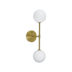 PR Home Sigma D seinavalgusti, kuld/opal, 2-valgusti 49 cm klaasist