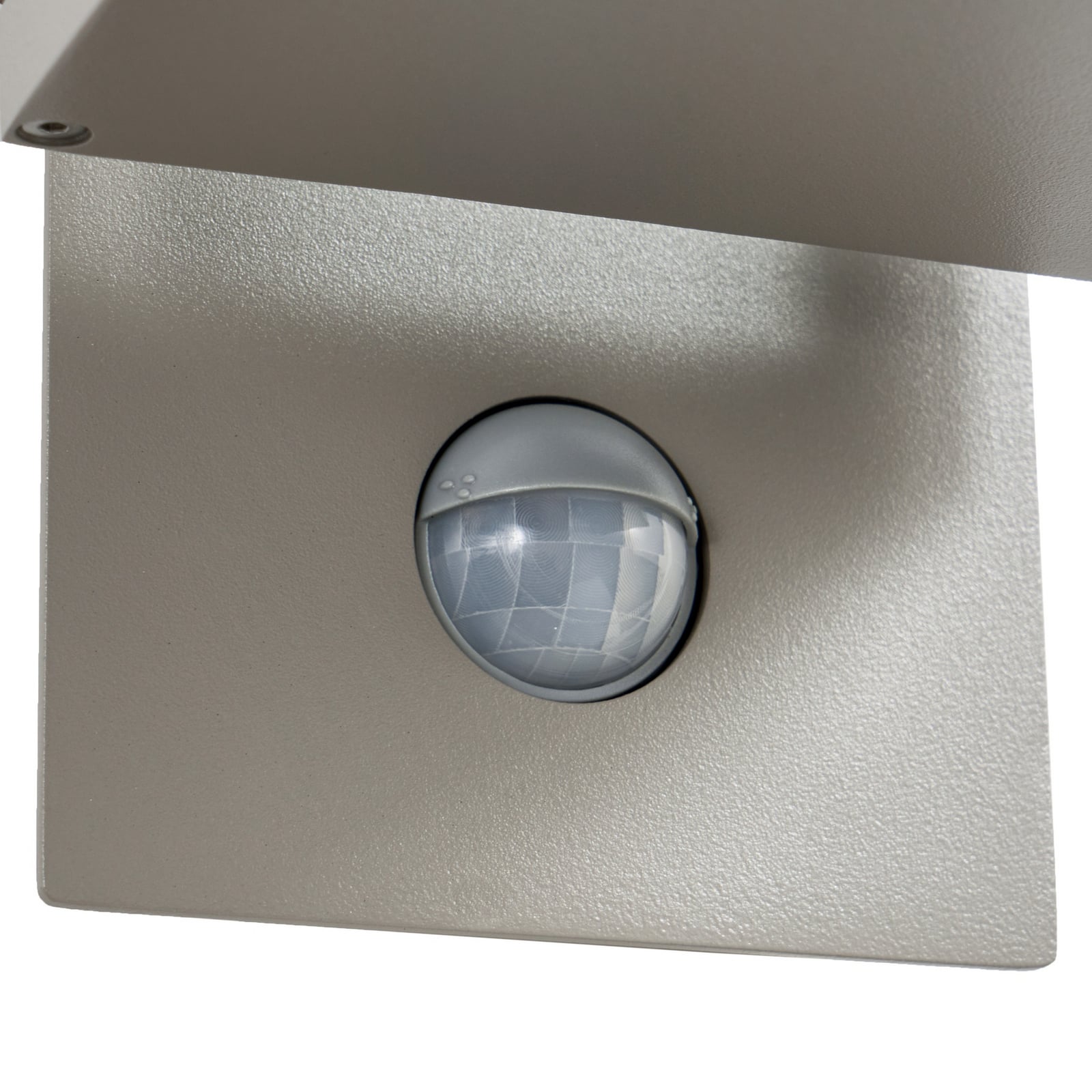 Lucande LED āra sienas lampa Ferdinand, gaiši pelēka, sensors