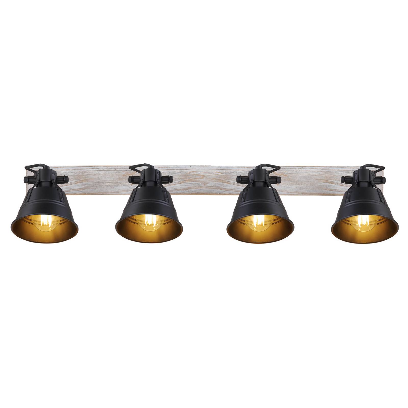 Lampa sufitowa Günther z metalu, czarna, 4-pkt.