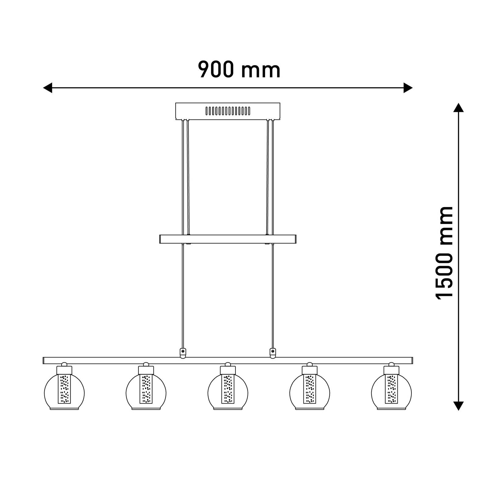 Lampa wisząca LED Brass 5-pkt. regulacja wysokości