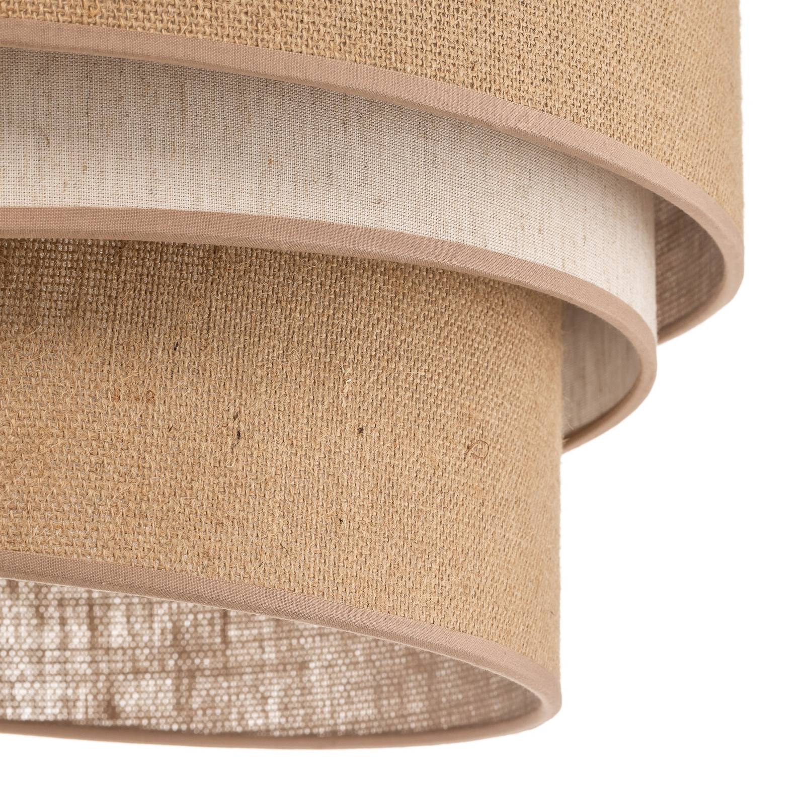 Lampa sufitowa Trio jute, naturalny brąz/biały, Ø45cm