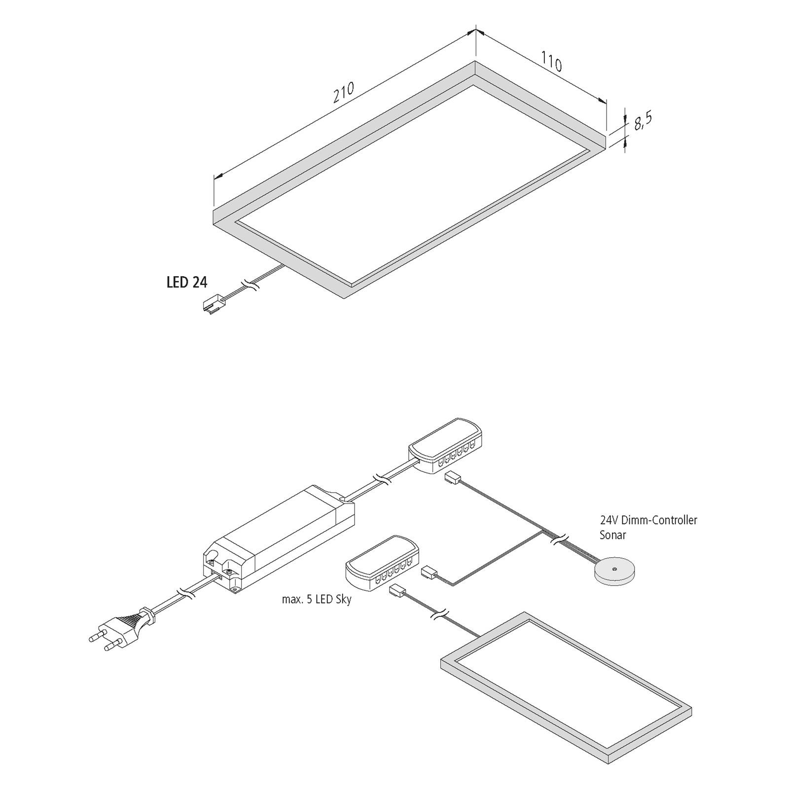 Oprawa podszafkowa LED Sky 2szt. 3 000 K czarna