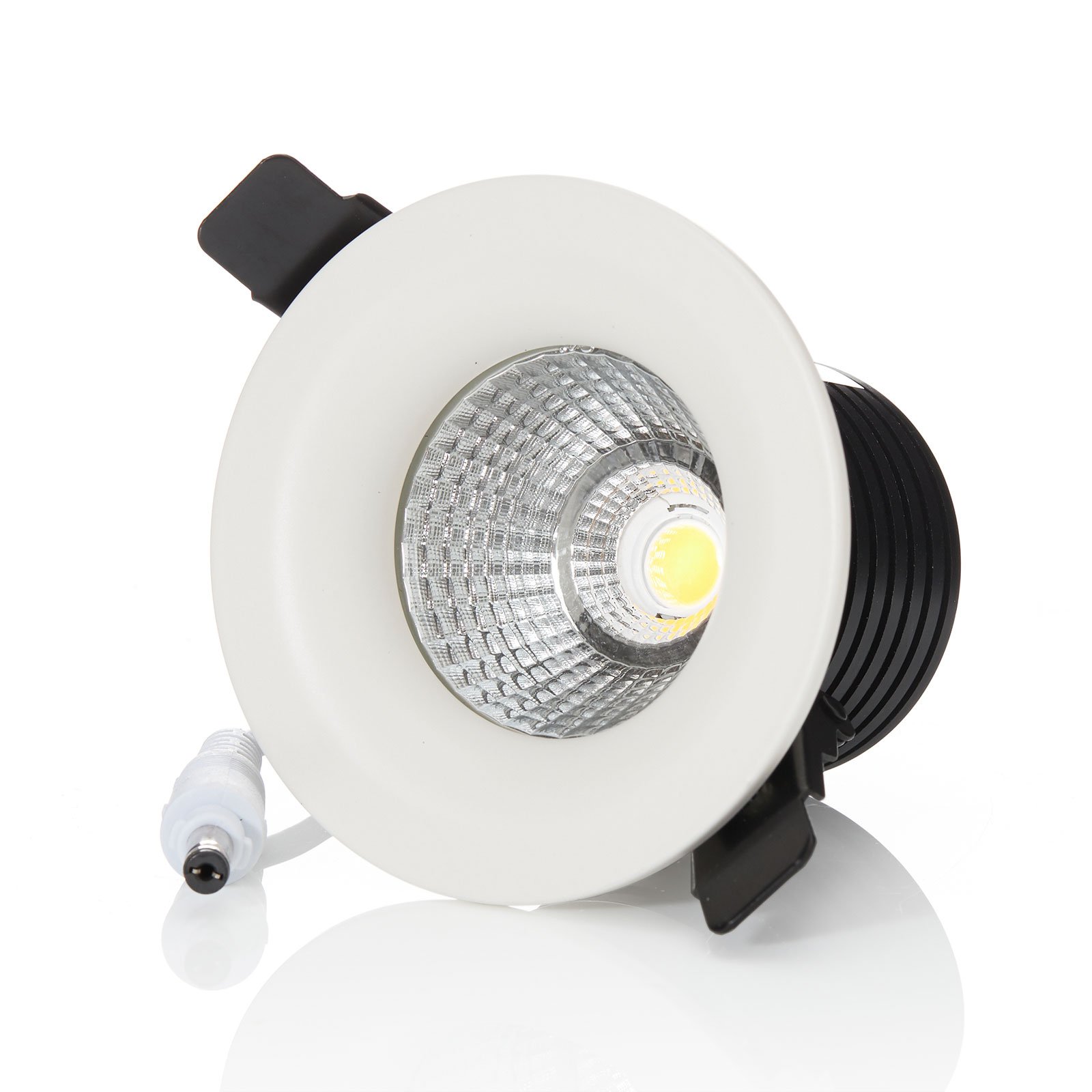 Arcchio Fortio LED recessed light 3,000K 30° white, for Living / Dining Room, cast aluminium, glass, 6 W, energy efficiency: A+