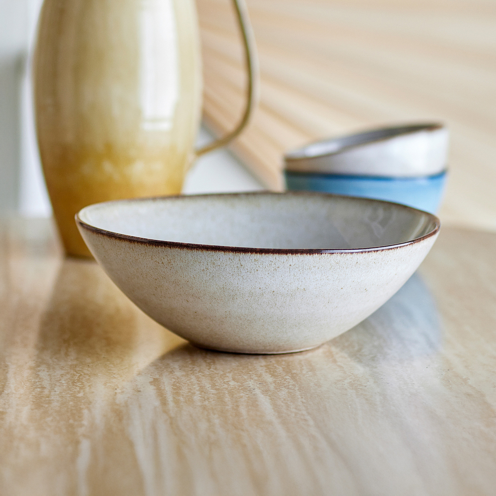 Sandrine Schale, beige, Höhe 10 cm, Keramik - Bloomingville