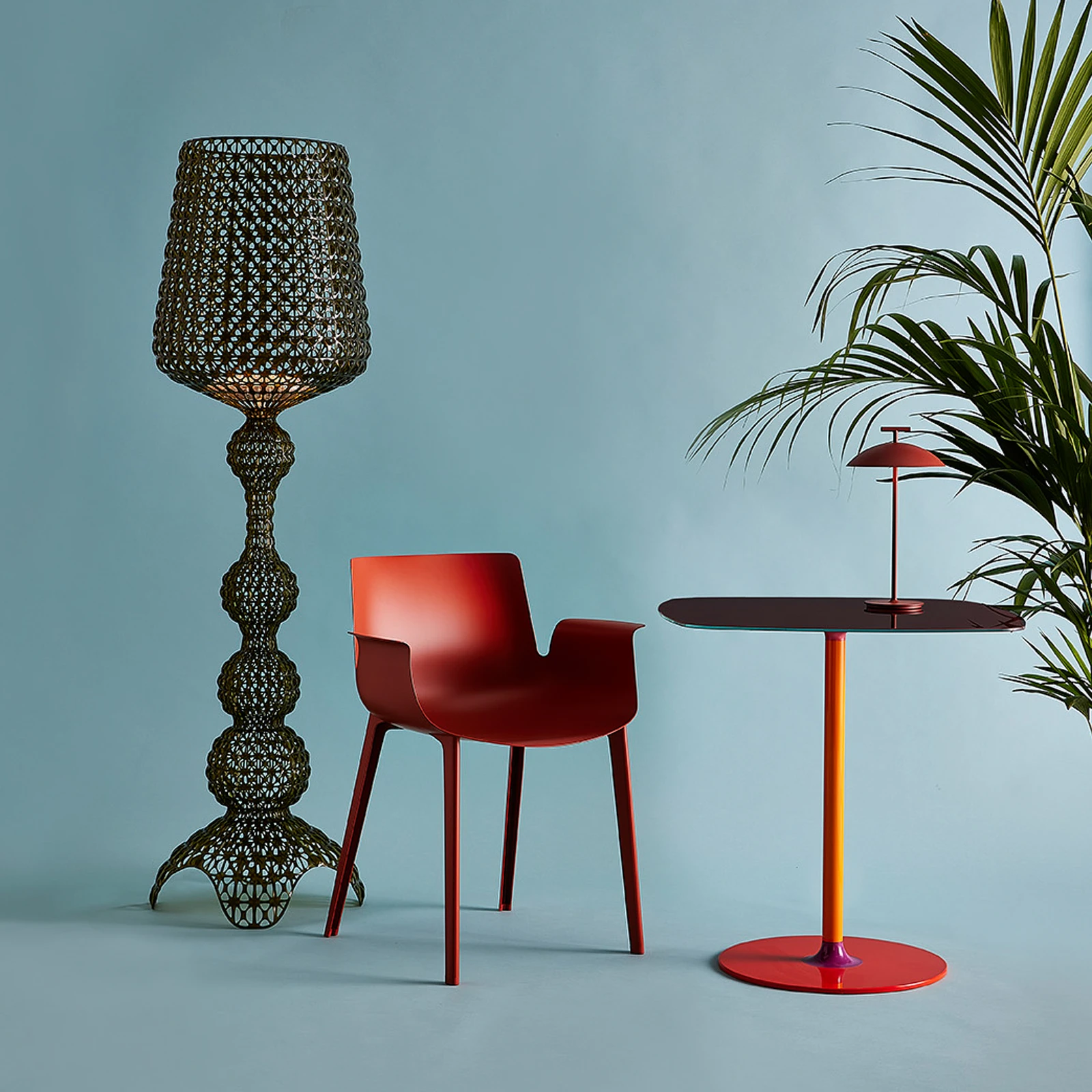 Designer floor lamp Kabuki with LEDs, black | Lights.co.uk