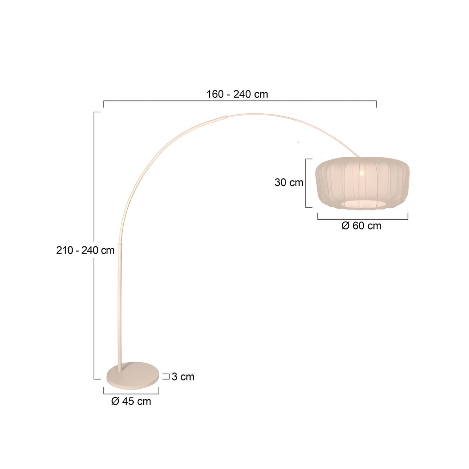 Steinhauer Lampe sur pied courbée Sparkled Light crème/nylon crème, 240 cm