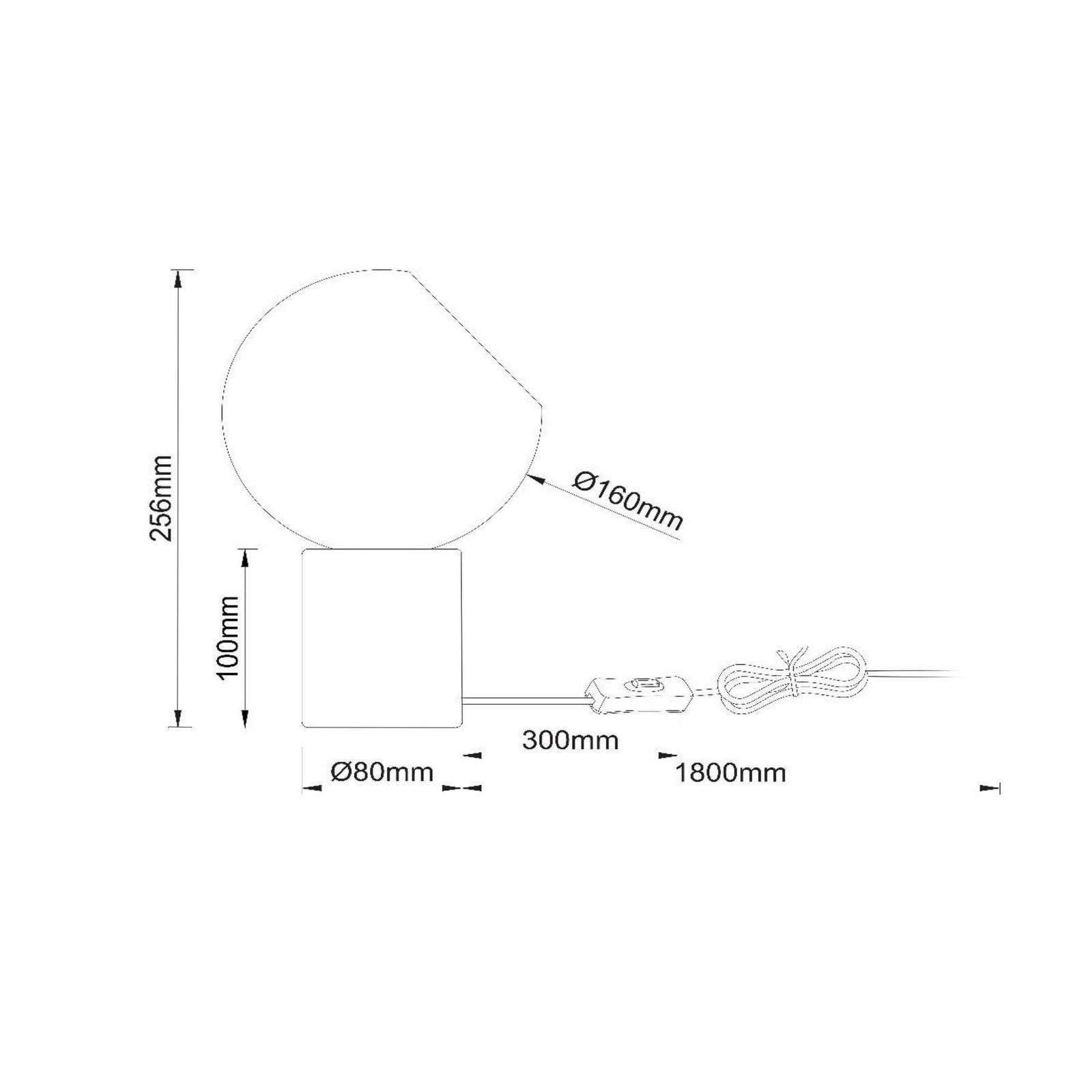  Lucide Tischlampe Davin, Höhe 26 Cm, Cremefarben/weiß, Stein/glas 