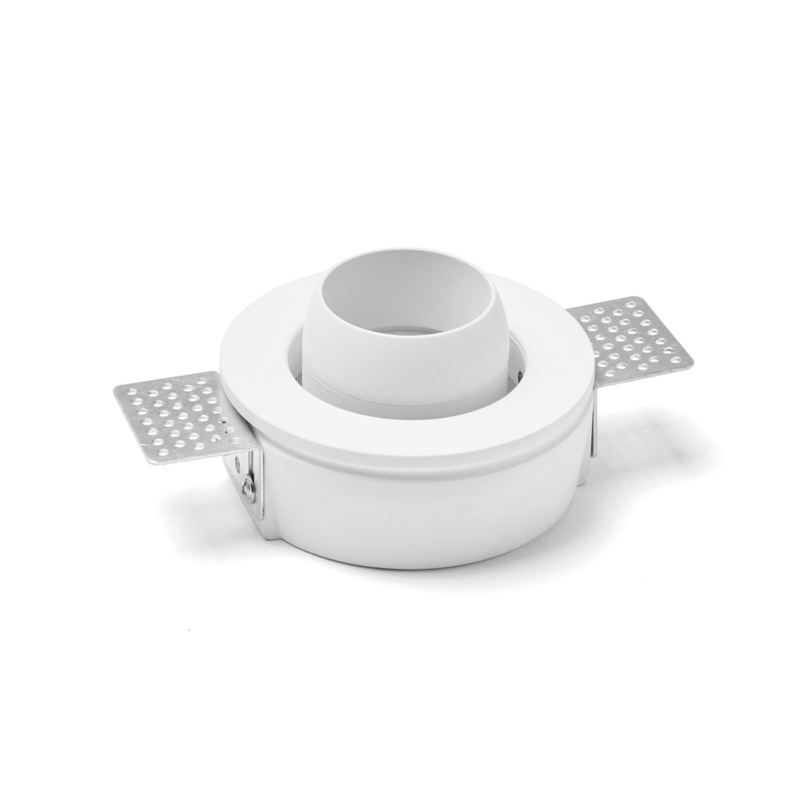 Lelanto recessed spotlight, white, plaster, Ø 10 cm, GU10