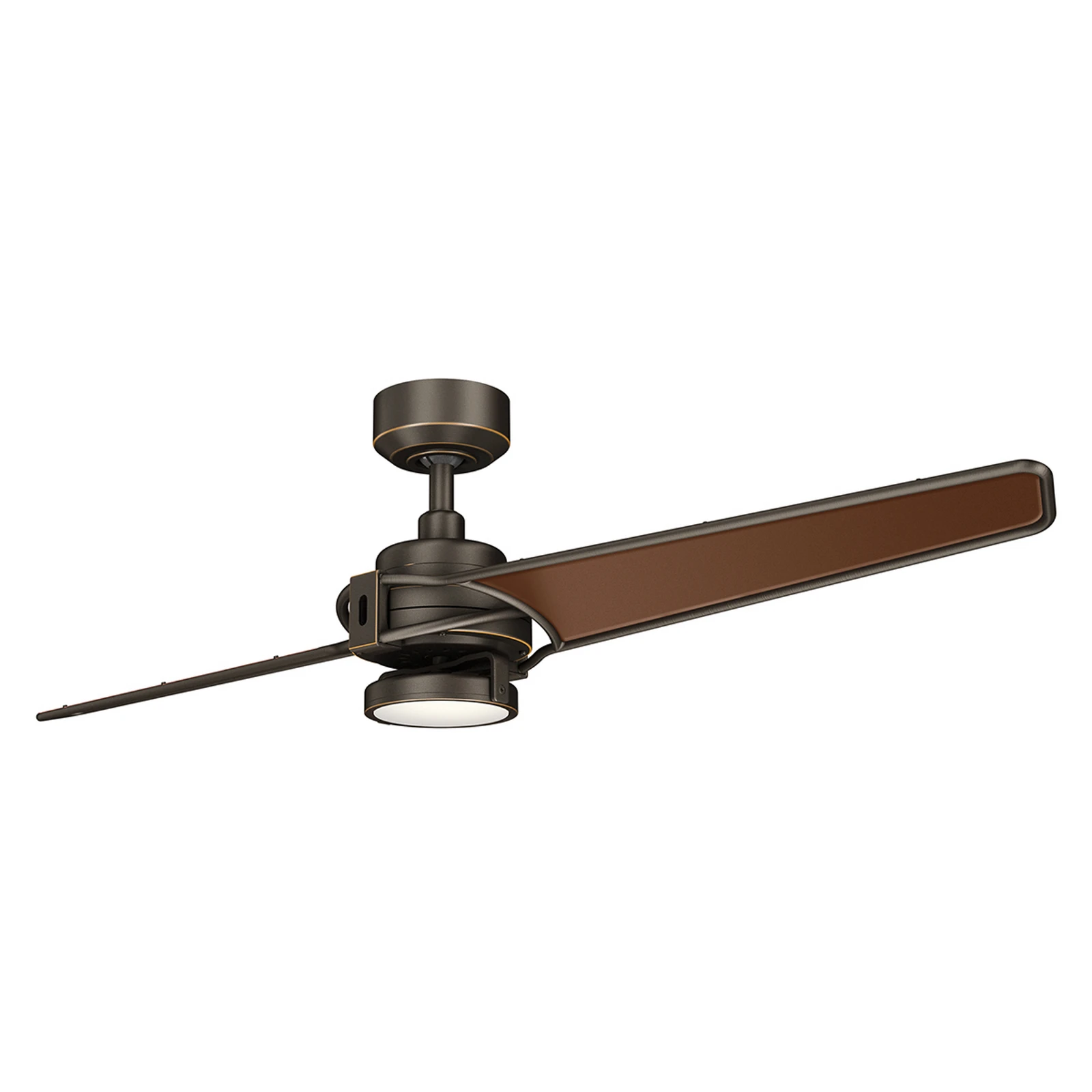 Xety LED ceiling fan, brushed, oiled bronze