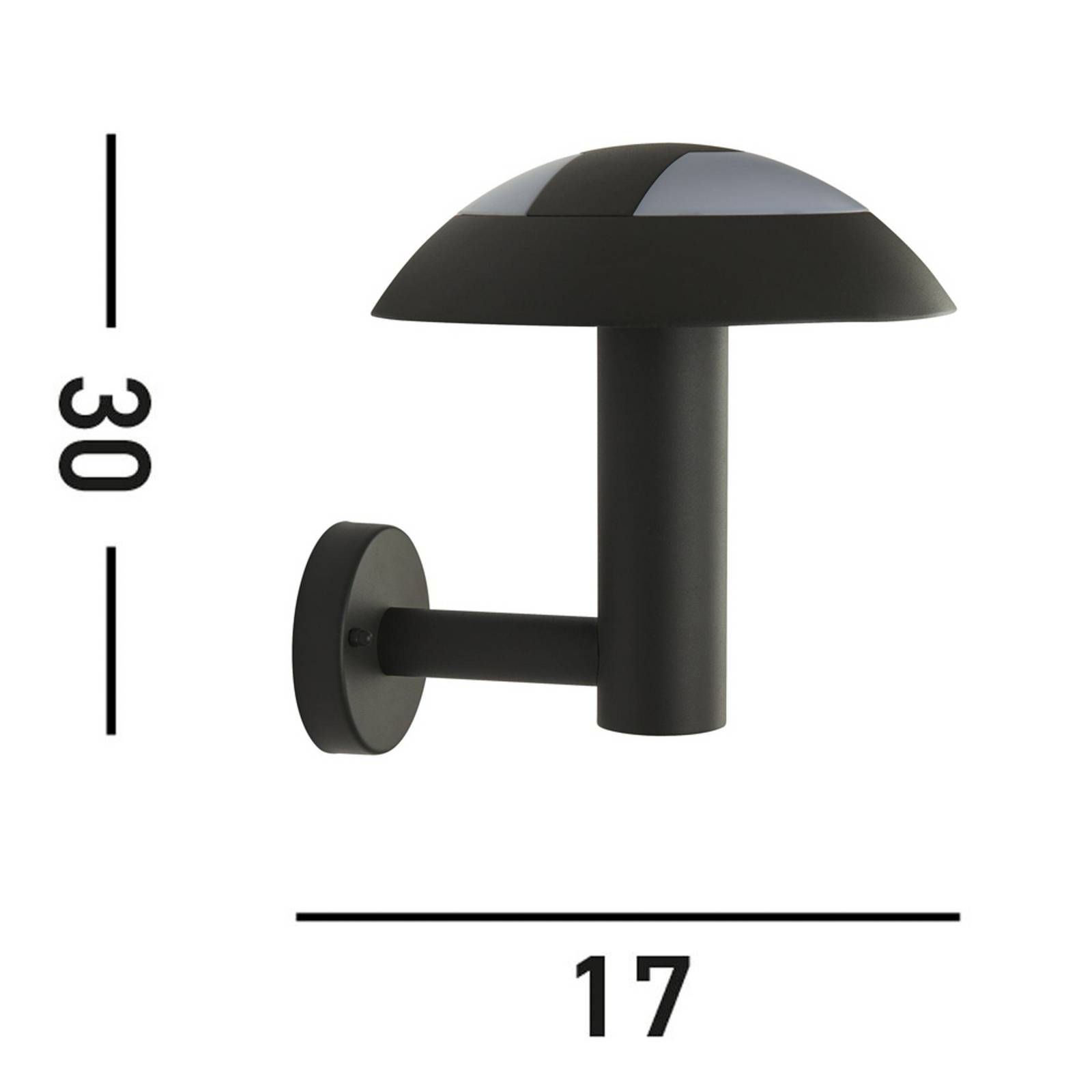 LED-Außenwandleuchte MUSHROOM, IP44, schwarz, Pilzform günstig online kaufen