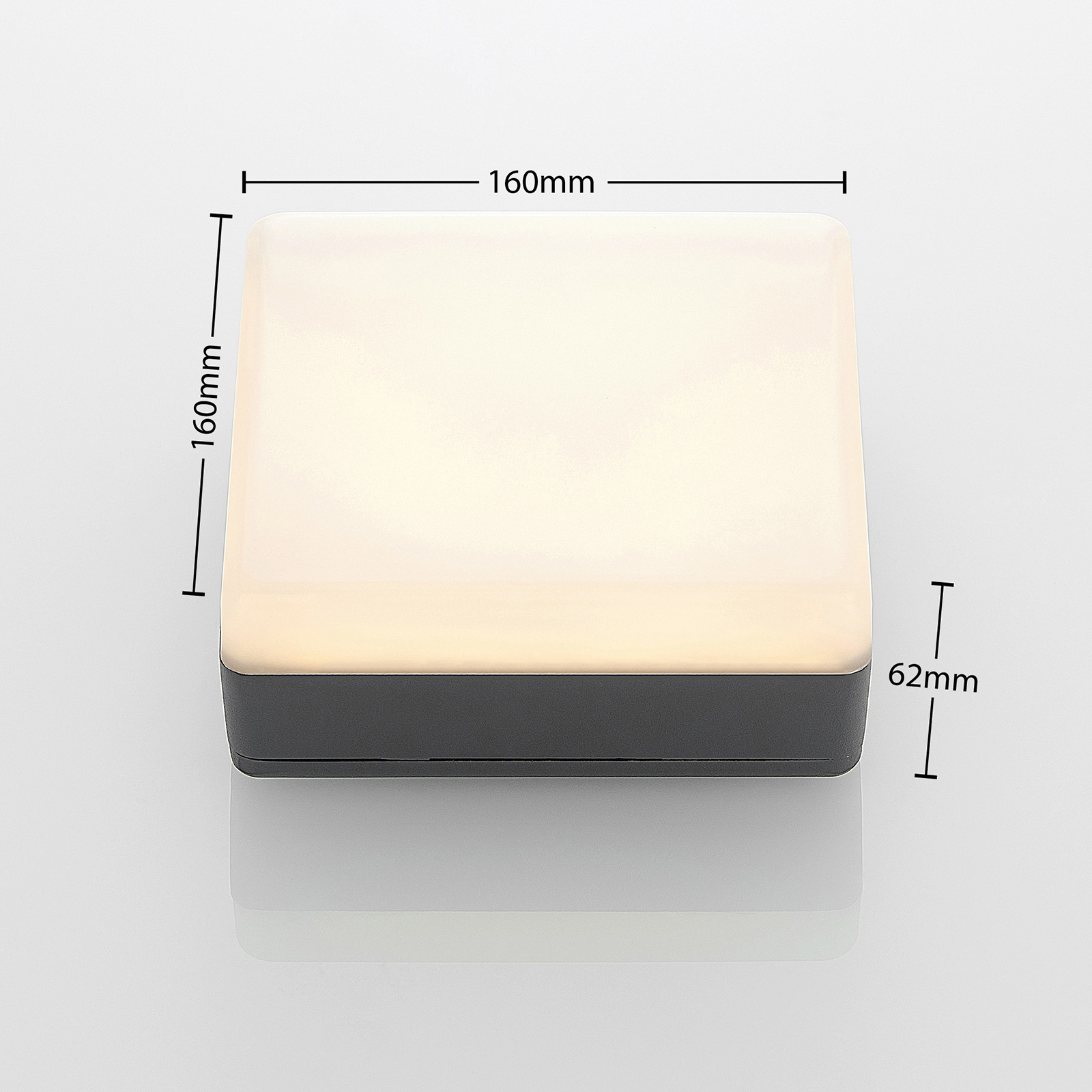 LED-Deckenlampe Thilo, IP54, grau, 16cm, HF-Sensor